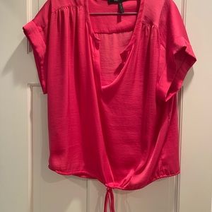 BCBG Maxazria pink blouse with tie